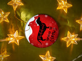 Dachshund Through The Snow - Ceramic Round Ornament