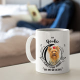 Yorkie- My Yorkie Leaves Paw Prints On My Heart White Coffee Mug