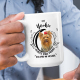 Yorkie- My Yorkie Leaves Paw Prints On My Heart White Coffee Mug