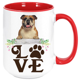 Bulldog- LOVE Bulldog  Coffee Mug Colored Inside and Handle