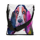 Basset Hound Art Adjustable Tote Bag with Zipper