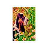 Moment of Wonder Premium Matte Vertical Poster Basset Hound Puppy Enjoying The Magic