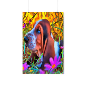 Basset Hound Puppy Premium Matte Vertical Posters