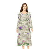 Women's Long Sleeve Dance Dress Trailing Flowers Custom Design