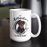 Rottweiler- My Rottweiler Leaves Paw Prints On My Heart White Coffee Mug
