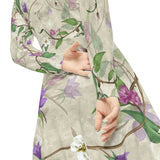 Women's Long Sleeve Dance Dress Trailing Flowers Custom Design