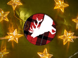 Plaid Stag - Ceramic Round Ornament
