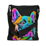 French Bulldog Art Adjustable Tote Bag with Zipper