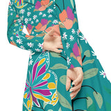 Women's Long Sleeve Dance Dress Folk Art Custom Design