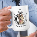 Husky- My Husky Leaves Paw Prints On My Heart White Coffee Mug