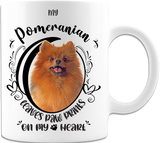 Pomeranian- My Pomeranian Leaves Paw Prints On My Heart White Coffee Mug
