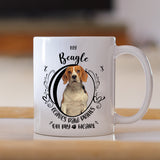 Beagle- My Beagle Leaves Paw Prints On My Heart White Coffee Mug