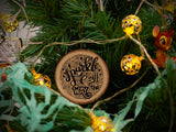 Sparkle All The Way - Wood Slice - Ceramic Round Ornament