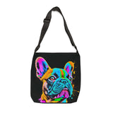 French Bulldog Art Adjustable Tote Bag with Zipper