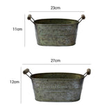 Farmhouse French Country Distressed Metal Storage Baskets For Rustic Kitchen Accents