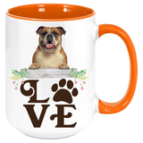 Bulldog- LOVE Bulldog  Coffee Mug Colored Inside and Handle