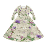 Women's Long Sleeve Dance Dress Trailing Flowers Custom Design