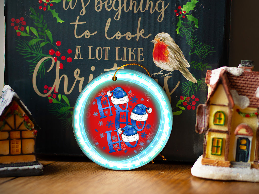 Ho Ho Ho - Ceramic Round Ornament