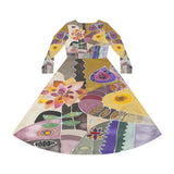 Women's Long Sleeve Dance Dress Beautiful Landscape