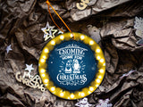 Gnoming Home For Christmas - Ceramic Round Ornament