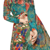 Women's Long Sleeve Dance Dress Ancient Vedic Design