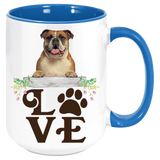 Bulldog- LOVE Bulldog  Coffee Mug Colored Inside and Handle