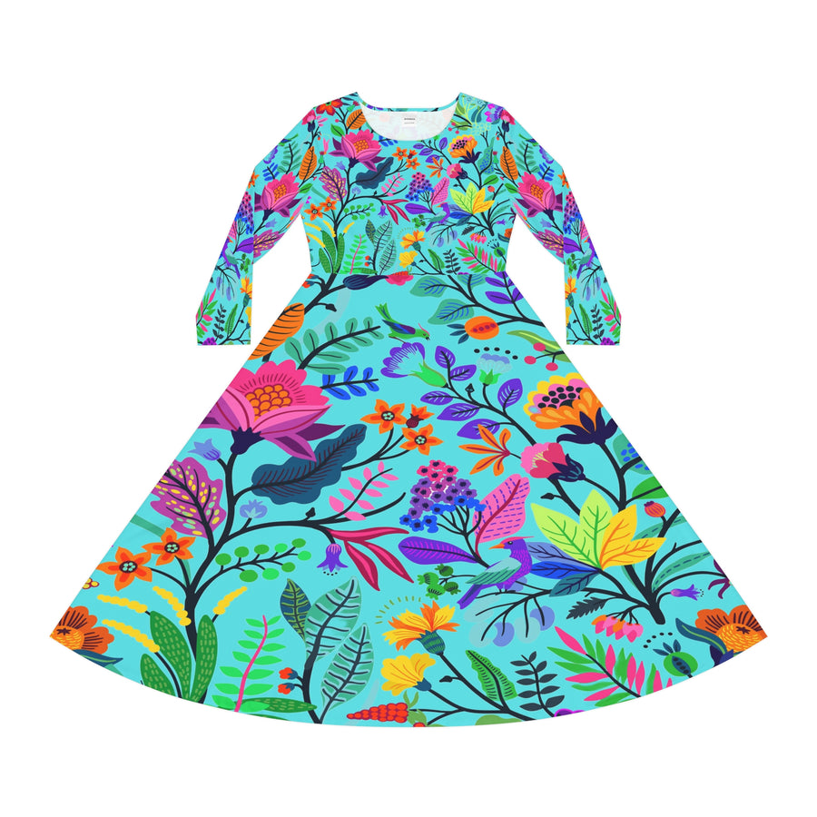 Passion For Flowers Women's Long Sleeve Dance Dress (AOP)