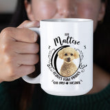 Maltese- My Maltese Leaves Paw Prints On My Heart White Coffee Mug