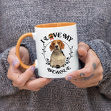 Beagle - I Love My Beagle Coffee Mug, White with Colored Inside and Handle