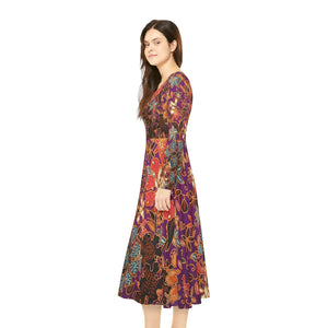 Women's Long Sleeve Dance Dress Indonesian Batik Custom Design