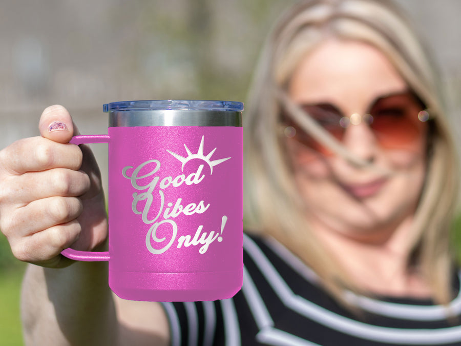Good Vibes Only - Coffee Laser Etched Tumbler