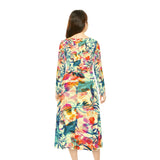 Women's Long Sleeve Dance Dress Berries and Leaves Watercolor Custom Design