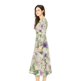 Women's Long Sleeve Dance Dress Trailing Flowers Custom Design