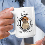 Beagle- My Beagle Leaves Paw Prints On My Heart White Coffee Mug