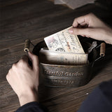 Farmhouse French Country Distressed Metal Storage Baskets For Rustic Kitchen Accents