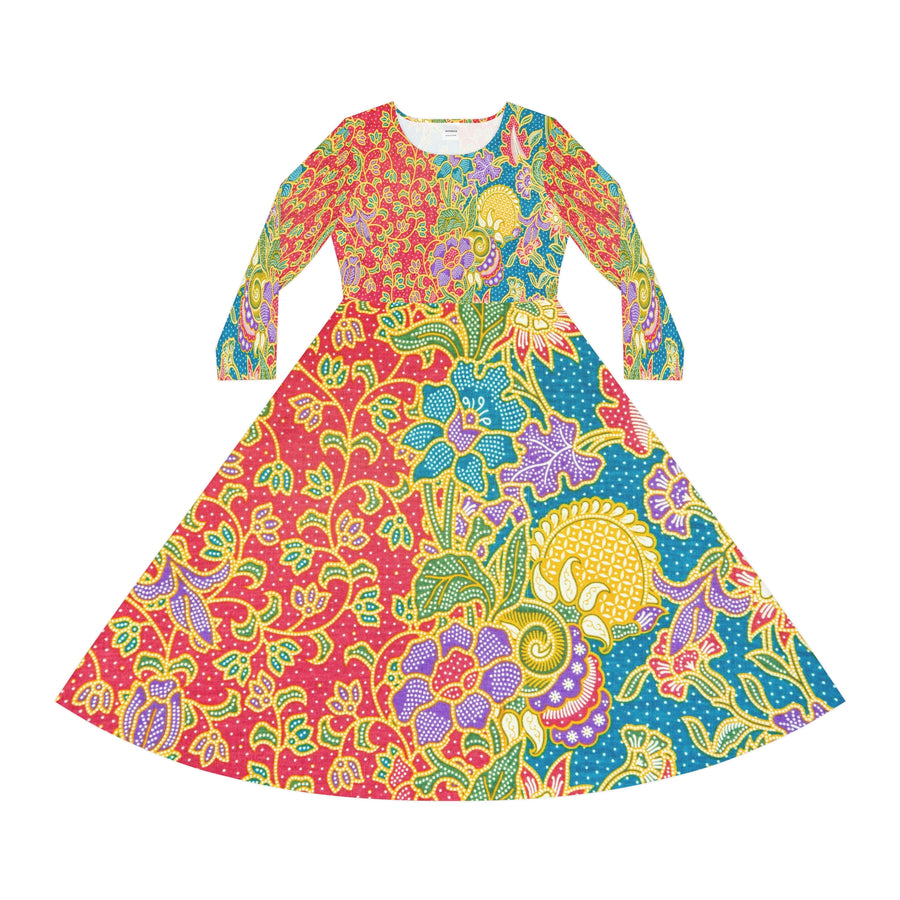 Women's Long Sleeve Dance Dress Floral Tapestry