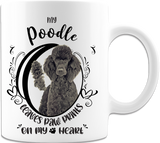 Poodle- My Poodle-Leaves Paw Prints On My Heart White Coffee Mug