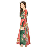 Women's Long Sleeve Dance Dress Japanese Kimono Custom Print Art