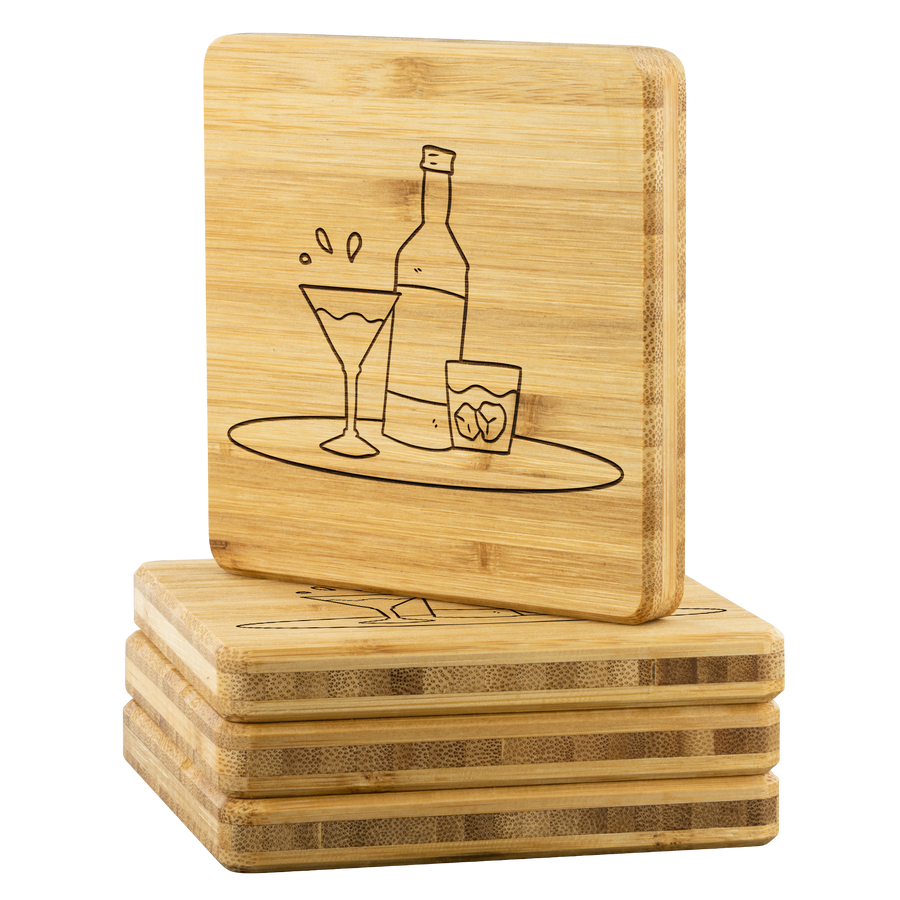 Organic Bamboo Drink Coasters