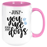 You Me And The Dogs Coffee Mug, White with Colored Inside and Handle