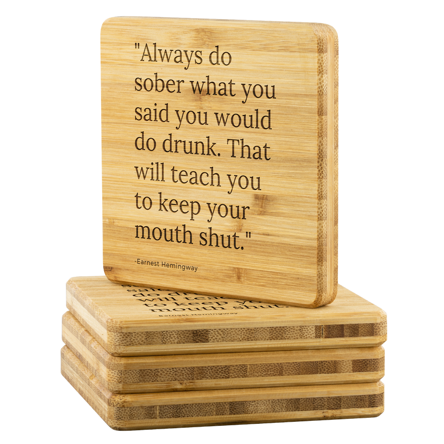 Organic Bamboo Coaster Quote