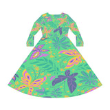 Women's Long Sleeve Dance Dress Butterfly Dance