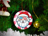Santa - Ceramic Round Ornament