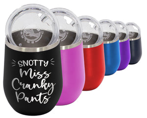 Miss Cranky Pants - Wine Laser Etched Tumbler