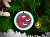 Ho Ho Ho - Ceramic Round Ornament