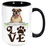 Bulldog- LOVE Bulldog  Coffee Mug Colored Inside and Handle