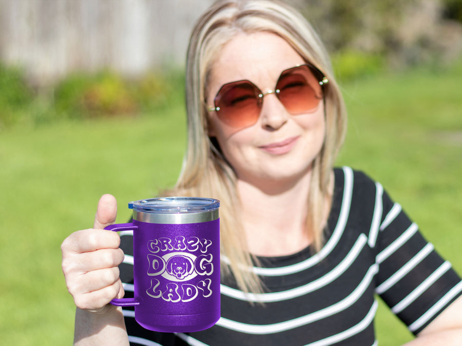 Crazy Dog Lady - Coffee Laser Etched Tumbler