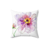 Sensuous Flower Watercolor Square Pillow 4 Sizes