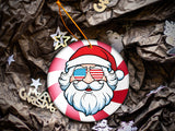 Santa - Ceramic Round Ornament