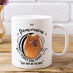 Pomeranian- My Pomeranian Leaves Paw Prints On My Heart White Coffee Mug